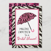 vrijgezellenfeest nodigt Zebra uit, Leopard'n Umbr Kaart (Voorkant / Achterkant)