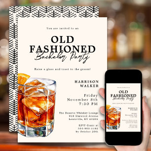 Vrijgezellenfeest Old Fashioned Whiskey Theme Eleg Kaart