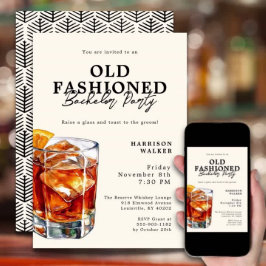 Vrijgezellenfeest Old Fashioned Whiskey Theme Eleg Kaart