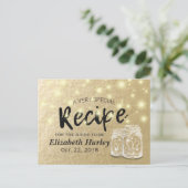 Vrijgezellenfeest Ontvang Mason Jar String Lights  Uitnodiging Briefkaart (Staand voorkant)