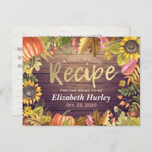 Vrijgezellenfeest Ontvangt herfst Maple laat pompo Uitnodiging Briefkaart (Voorkant / Achterkant)