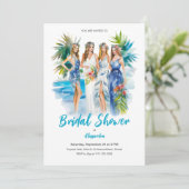 Vrijgezellenfeest op de Waterverf Beach Wedding Kaart (Staand voorkant)