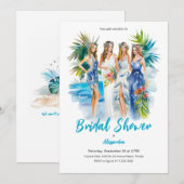 Vrijgezellenfeest op de Waterverf Beach Wedding Kaart (Voorkant / Achterkant)