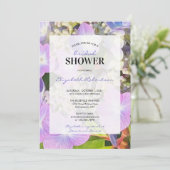 Vrijgezellenfeest Paars Blue Hydrangea Bloemkool Kaart (Staand voorkant)