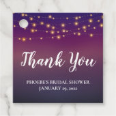 Vrijgezellenfeest Paarse evening Sky String Lights Bedankjes Labels (Voorkant)