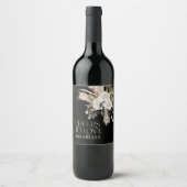 Vrijgezellenfeest pampas boho zwarte moderne elega wijn etiket (Voorkant)