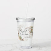 Vrijgezellenfeest pampas floral modern elegant acryl drinkbeker (Achterkant)