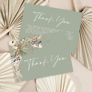 Vrijgezellenfeest pampas gras modern boho elegant bedankkaart