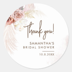 Vrijgezellenfeest Pampas Grass Boho Ronde Sticker