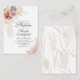 Vrijgezellenfeest Pampas Grass Floral Budget Kaart Notitiekaartje