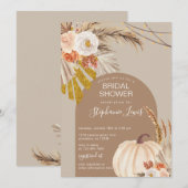 Vrijgezellenfeest Pampas Grass Pumpkin Kaart (Voorkant / Achterkant)