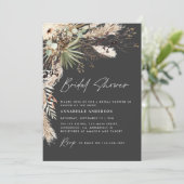 Vrijgezellenfeest pampas modern boho elegant inv kaart (Staand voorkant)