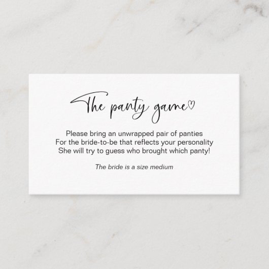 Vrijgezellenfeest Panty Game Behuizing Kaart (Voorkant)