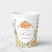 Vrijgezellenfeest papieren bekers kleurrijke bloem (Voorkant)