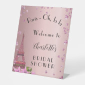 Vrijgezellenfeest Parijs: welkom in eiffeltoren Reclamebord Met Voetstuk (Voorkant)