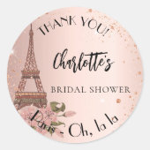 Vrijgezellenfeest Paris Eiffeltoren bedankt Ronde Sticker (Voorkant)