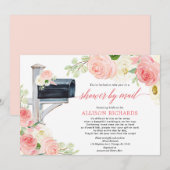 Vrijgezellenfeest per post Blush roze wit groen Kaart (Voorkant / Achterkant)