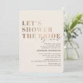 Vrijgezellenfeest per post Taupe & Gold Vrijgezell Kaart (Staand voorkant)