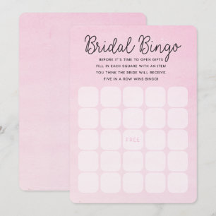 Vrijgezellenfeest Pink Ombre   Bridal Bingo Cards Kaart