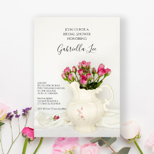 Vrijgezellenfeest pitcher en roze rozen kaart