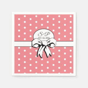 Vrijgezellenfeest Polka Dots Bogen PInk & Wit Servet