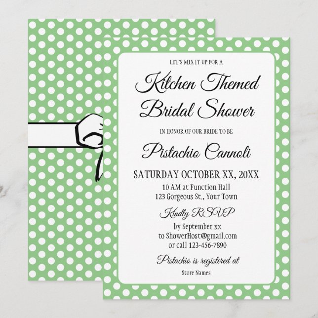 Vrijgezellenfeest  Polka Dots Bogen Sage & Wit (Voorkant / Achterkant)