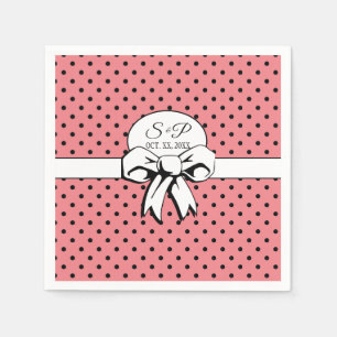 Vrijgezellenfeest Polka Dots Bows PInk Servet