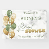 Vrijgezellenfeest. pyjamafeest spandoek (Horizontaal)