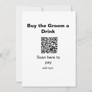 vrijgezellenfeest QR-scan om bruidegom drankje te Kaart