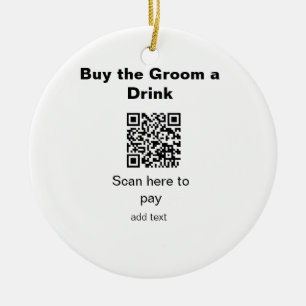 vrijgezellenfeest QR-scan om bruidegom drankje te Keramisch Ornament
