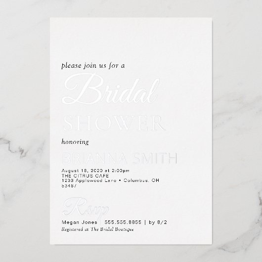 Vrijgezellenfeest Real Silver Foil Uitnodiging (Voorkant)