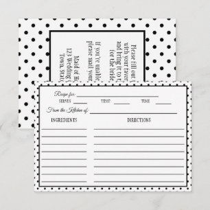 Vrijgezellenfeest Recept Kaart Polka Dot Zwart & W