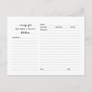Vrijgezellenfeest receptenkaart, eenvoudig wit spe briefkaart