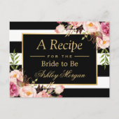 Vrijgezellenfeest Recipe Kaart Floral Stripes (Voorkant)