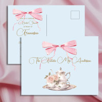 Vrijgezellenfeest Regency Tea Party Ribbon Uitnodi