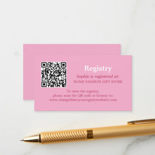 Vrijgezellenfeest Registry QR Code Roze Magenta Informatiekaartje