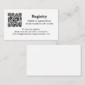 Vrijgezellenfeest Registry QR Code Zwart Wit Informatiekaartje (Voorkant / Achterkant)