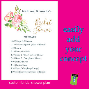 Vrijgezellenfeest reisplan 💐 Spring Pink Rose Kaart