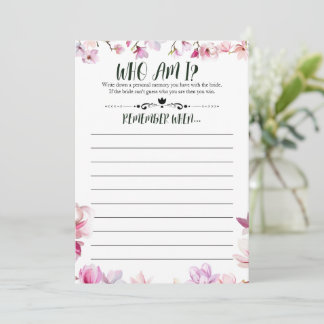 Vrijgezellenfeest Remember Me-spel Kaart