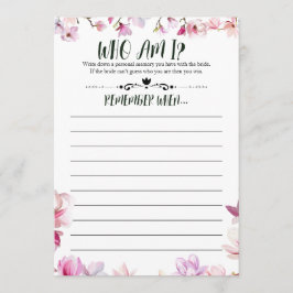 Vrijgezellenfeest Remember Me-spel Kaart