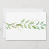 vrijgezellenfeest Ritinerary Wedding Foliage Leave Kaart (Achterkant)