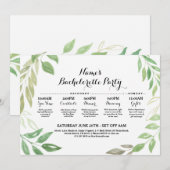 vrijgezellenfeest Ritinerary Wedding Foliage Leave Kaart (Voorkant / Achterkant)