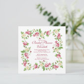  Vrijgezellenfeest rode en witte roze Kaart (Staand voorkant)