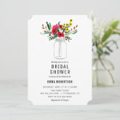 Vrijgezellenfeest Rood Boeket Douche uitnodiging (Staand voorkant)