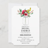 Vrijgezellenfeest Rood Boeket Douche uitnodiging (Voorkant)