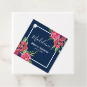 Vrijgezellenfeest Rood en Roze Bloemen Donkere mar Bedankjes Labels (In situ)