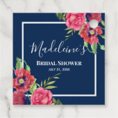 Vrijgezellenfeest Rood en Roze Bloemen Donkere mar Bedankjes Labels (Achterkant)