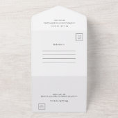 Vrijgezellenfeest rood jurkje wit RSVP All In One Uitnodiging (Buitenkant)