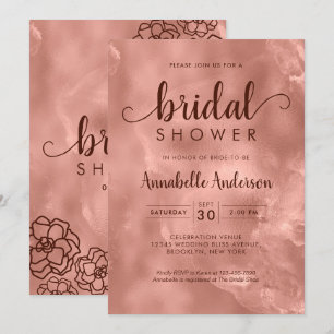 vrijgezellenfeest Roos Gold Metallic Elegant Flora Kaart