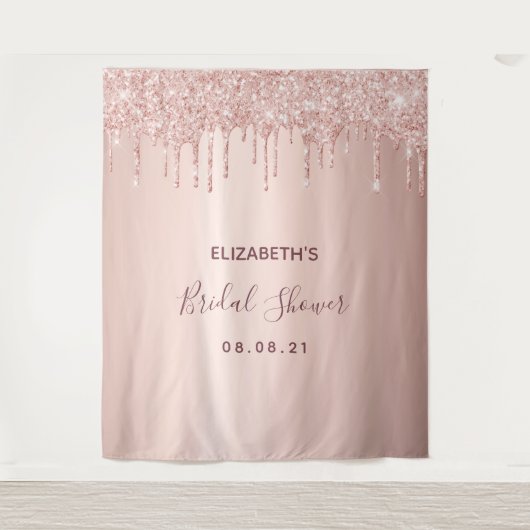 Vrijgezellenfeest roos goud glitter druppelt glazu wandkleed (Voorkant)